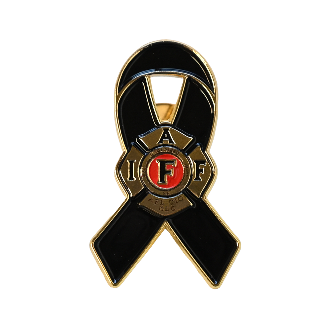 IAFF Black Ribbon Lapel Pin