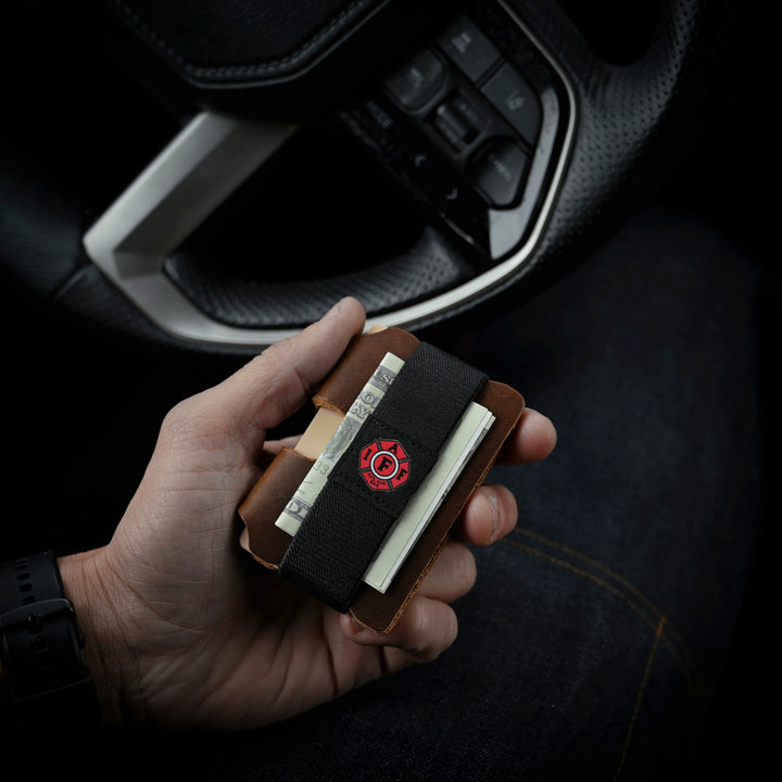 IAFF EDC Wallet Lifestyle - hand holding