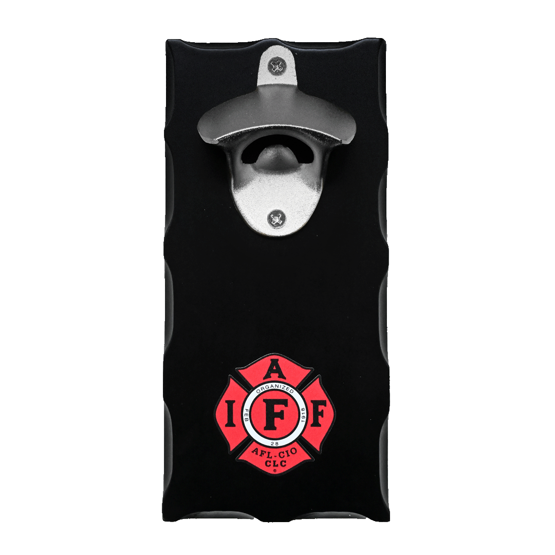 IAFF mounted bottle opener - front
