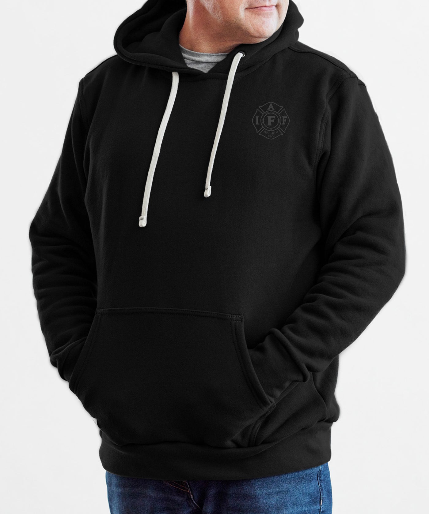 IAFF Pullover Hoodie Flag - Black - Front