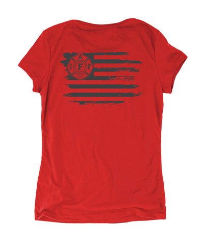 Women's IAFF Flag Shirt - Back