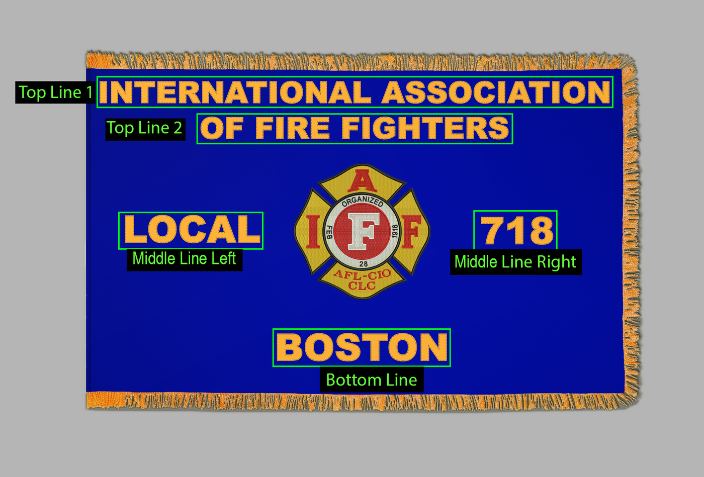 Custom IAFF Applique Flag