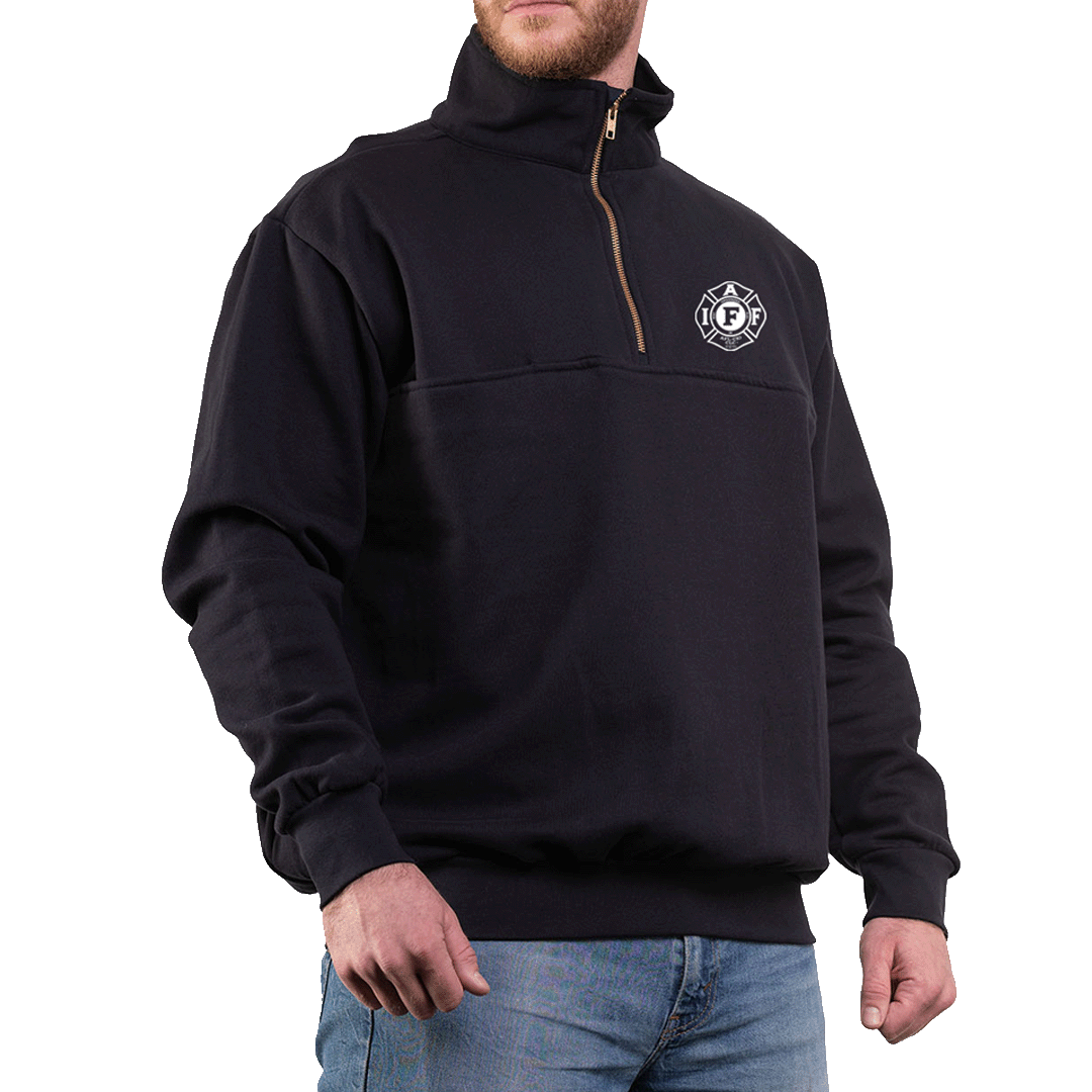 Job Site Quarter Zip - Black - Lifestyle Background