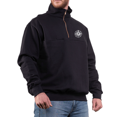 Job Site Quarter Zip - Black - Lifestyle Background