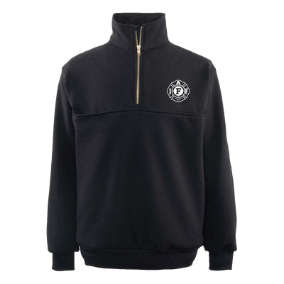 Job Site Quarter Zip - Black - White Background