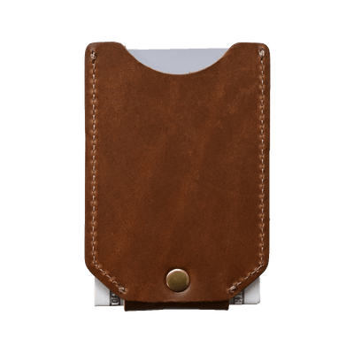 Money Clip Wallet IAFF back - brown leather