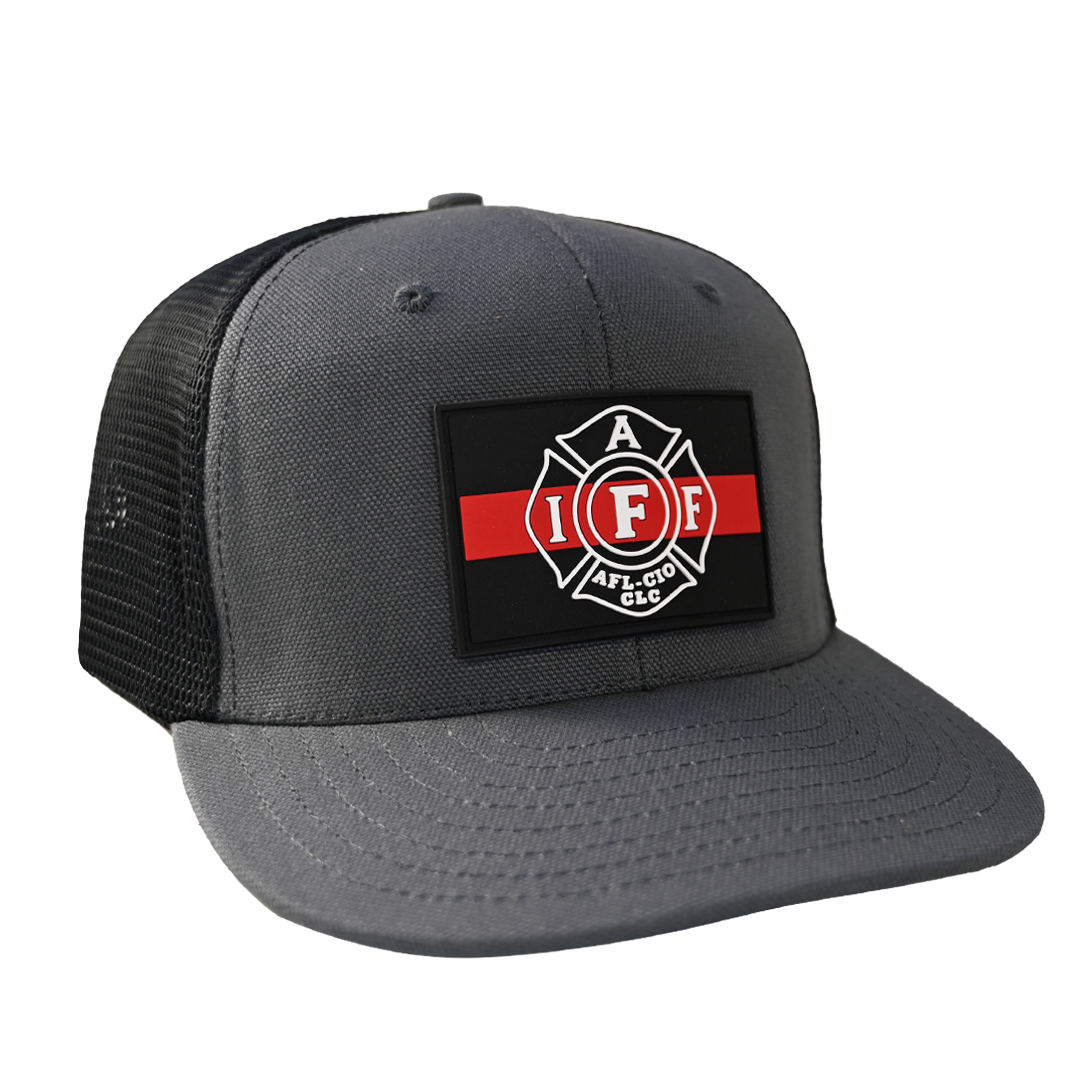 Thin Red Line PVC Patch - Charcoal