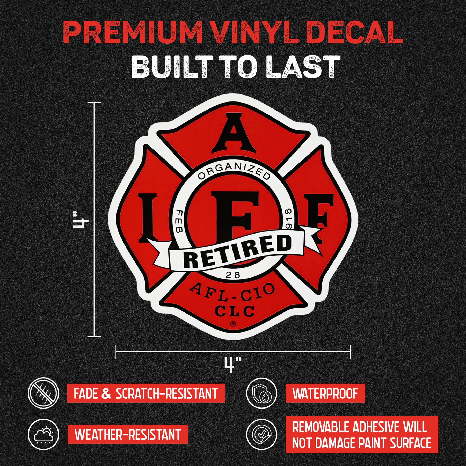 Iaff Retired Sticker Retired Decal - 4