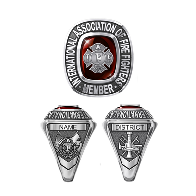 IAFF Member Ring - Sterling Silver - three sides