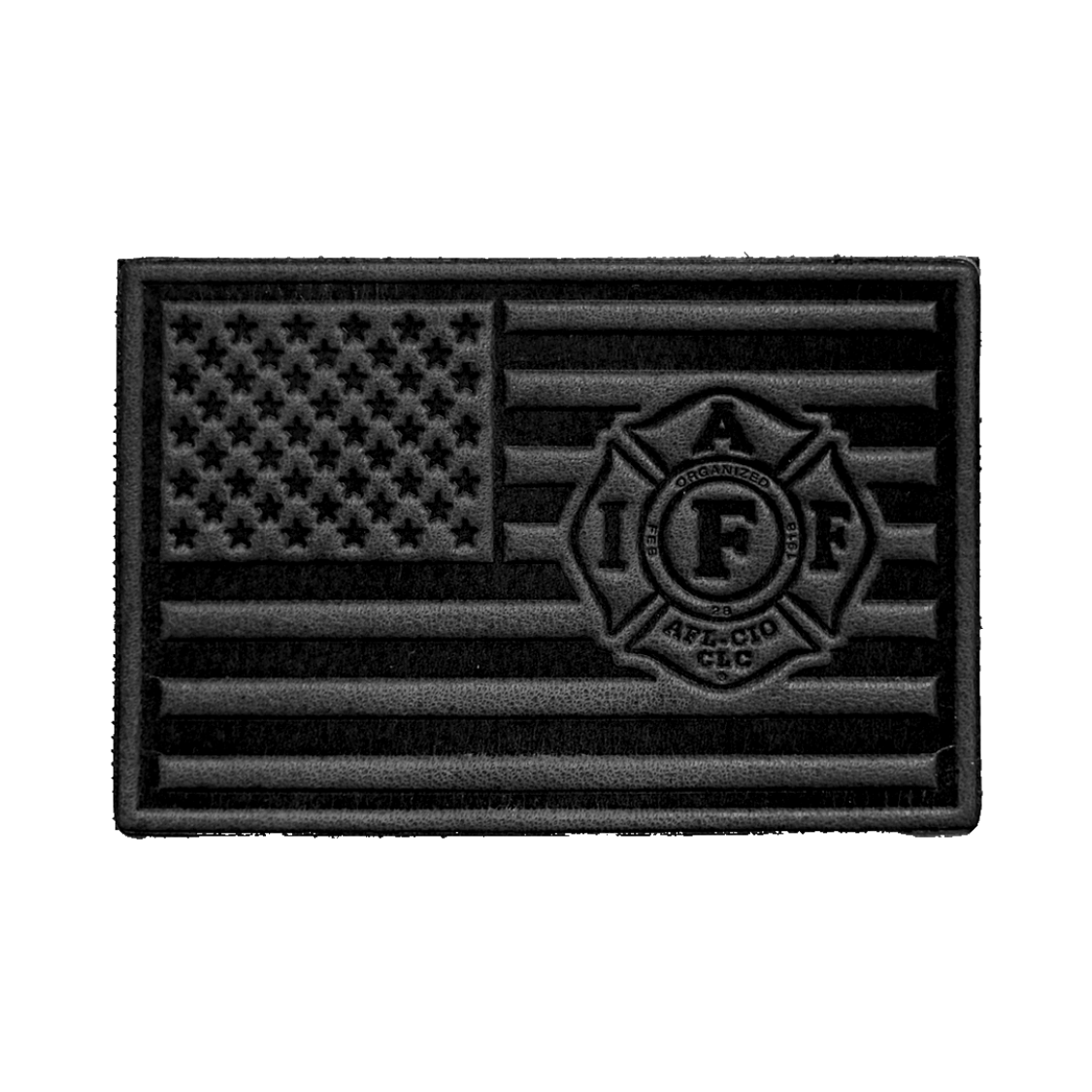 IAFF velcro patch - black leather